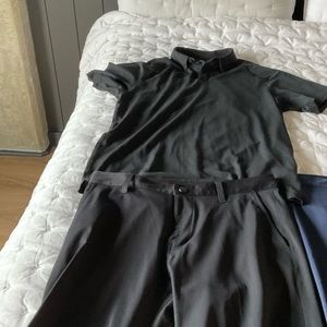 Mens 31 waist / 30 length Rhône pants. 2 blue. 1 black. 1 Mens shirt medium